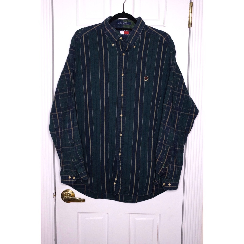 Vintage 90s TOMMY HILFIGER Striped Oxford Shirt